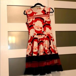 Santa dress medium, worn 1x, A-line w/ mesh trim